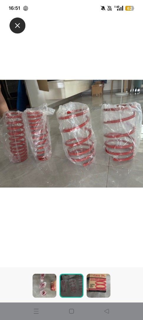 GAB Red Lowering Springs, Car Accessories, Accessories on Carousell