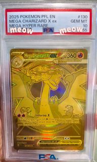 Mega Charizard X ex 130/094 Phantasmal Flames Gold Hyper Rare Pokemon