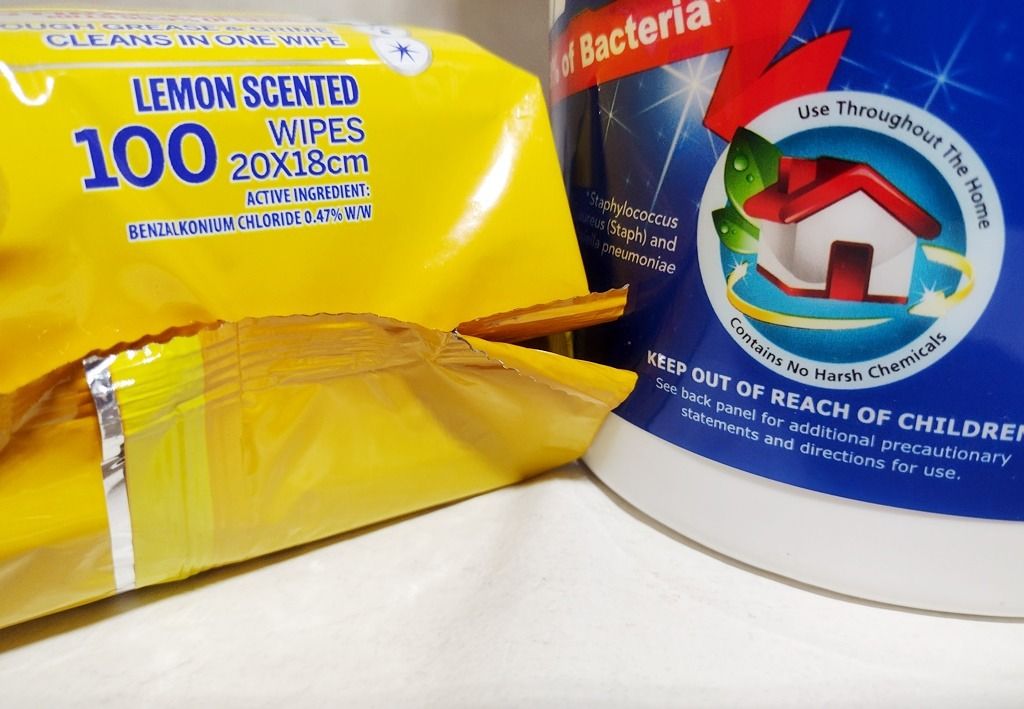 Household Disinfectant Wet Wipes bundle (Category: Cleaning Tools & Supplies) located in Quezon City. Submitted by mondy_mond (Listing ID 1415911699, Image 2). Description: Reason For Selling (RFS): Overstock This Household Disinfectant Wet Wipes bundle... *Sanidate Sanitizing Wipes made in U.S.A. *Strike Disinfectant Wipes is American brand, but item from Australia *Sanidate wipes kill bacteria on contact -- Needs no rinsing or scrubbing after s
