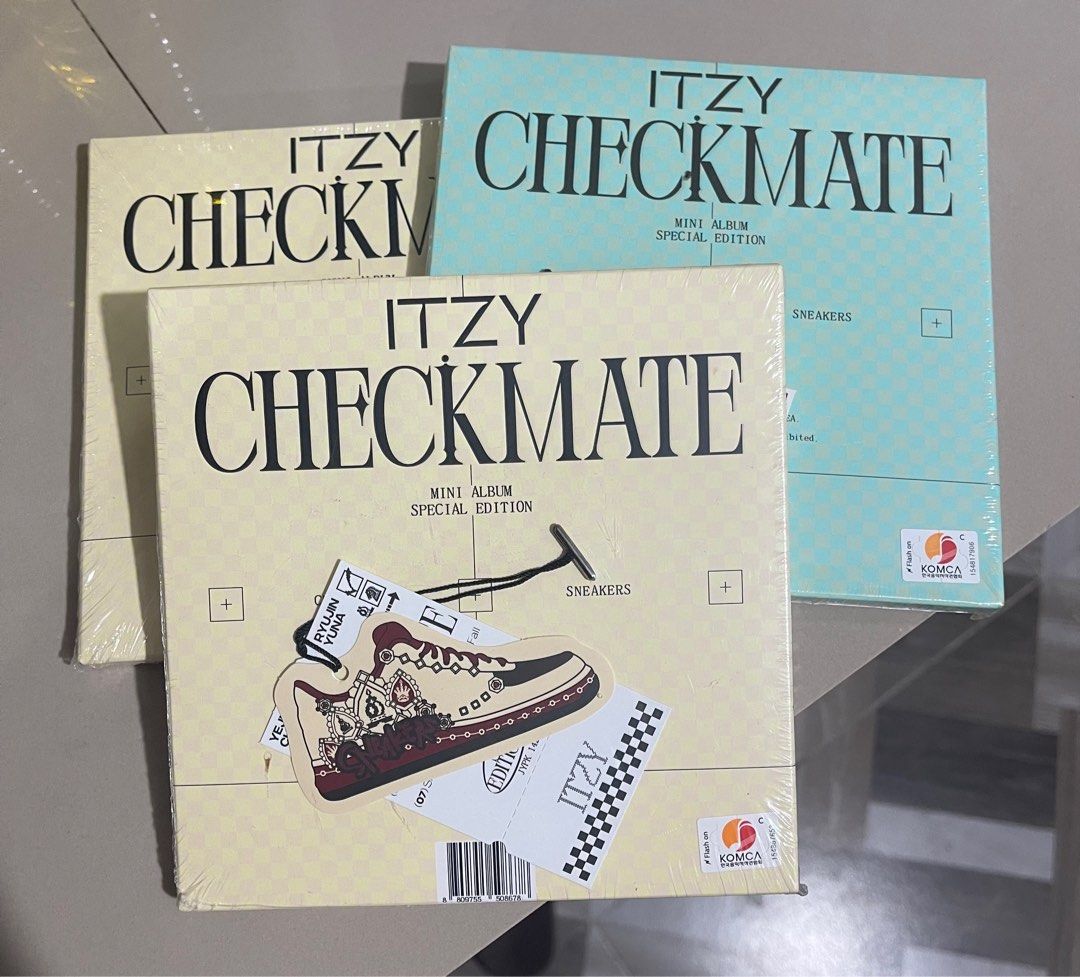 ITZY Checkmate Mini Album Special Edition (Category: CDs & DVDs) located in Manila. Submitted by momscollection.ph (Listing ID 1415950257, Image 1). Description: - ITZY Checkmate Mini Album Special Edition - "Sneakers" concept - Sealed album - Includes original packaging.