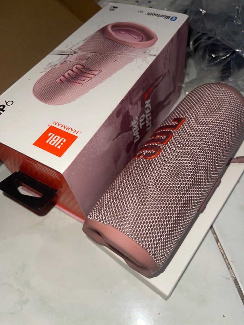 JBL Flip 6 Pink Bluetooth Speaker (Category: Soundbars, Speakers & Amplifiers) located in Quezon City. Submitted by ssellingpreloveditems (Listing ID 1415996905, Image 3). Description: - JBL Flip 6 Bluetooth speaker - Color: Pink - Includes original box - Portable design - Features JBL logo - very cute and great sound Willing to provide reasonable discount for sure buyer.