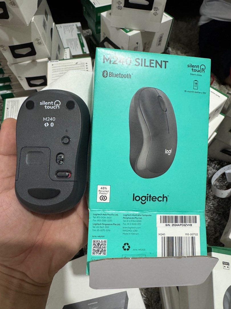 Logitech M240 Silent Bluetooth Mouse (Graphite) (Category: Computer Keyboard) located in Makati City. Submitted by jc.cuerdo (Listing ID 1415891760, Image 2). Description: Logitech M240 Silent Bluetooth Mouse (Graphite) SILENT, COMFORTABLE, AND EASY Meet M240 Silent, the reliable Bluetooth® mouse that frees up your workspace, connects in seconds, and delivers ultra-quiet productivity that lasts. A sculpted, contoured shape and 18 months of batter