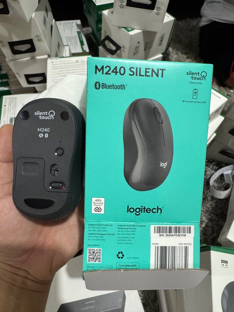 Logitech M240 Silent Bluetooth Mouse (Graphite) (Category: Computer Keyboard) located in Makati City. Submitted by jc.cuerdo (Listing ID 1415891760, Image 3). Description: Logitech M240 Silent Bluetooth Mouse (Graphite) SILENT, COMFORTABLE, AND EASY Meet M240 Silent, the reliable Bluetooth® mouse that frees up your workspace, connects in seconds, and delivers ultra-quiet productivity that lasts. A sculpted, contoured shape and 18 months of batter