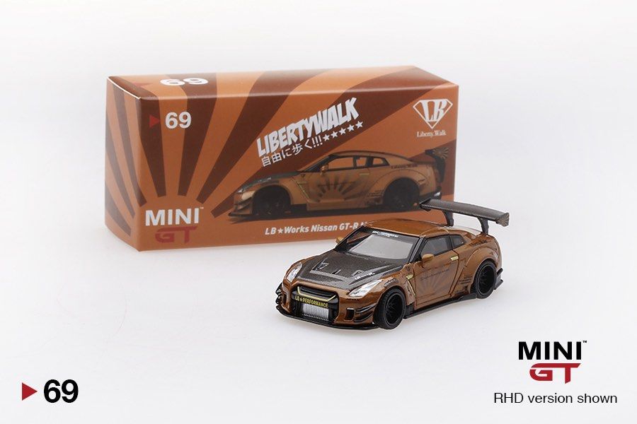 Mini GT LB Works Nissan GTR R35 Metallic Brown #69, Hobbies & Toys ...
