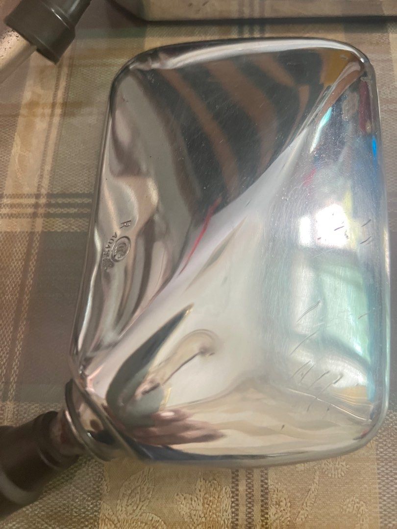 Rectangular Side Mirror (Category: Motorcycle Accessories) located in Singapore. Submitted by lloyd_sg (Listing ID 1048801630, Image 3). Description: Rectangular Side Mirror Remarks: Rust and scratches on metal parts. Not for fussy buyers. used as spare and replacement mirrors M10 thread line Fit for Honda and Yamaha Previously installed on CB400SF Self Collection at Upper Thomson Road area .