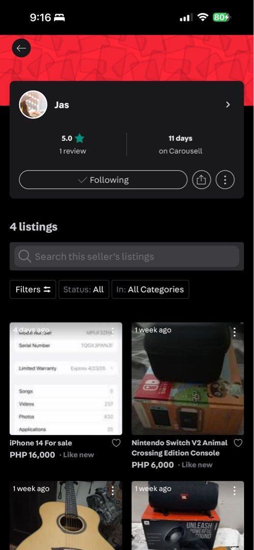 Scam Nitendo switch V2 Animal Crossing (Category: Other Gadgets) located in Mandaluyong City. Submitted by euloves (Listing ID 1415955955, Image 1). Description: Kung Sino man nakakakilala sa mag asawang to plsss paki message ako handa akong mag sampa ng kaso sa kanila. Kung sino pa na scam nila please pa msg ako and kung may alam kayong information about jan sa OLIVER CANARIS na yan na taga Cavite daw pero ang location nila sa Carousell CALOOCAN