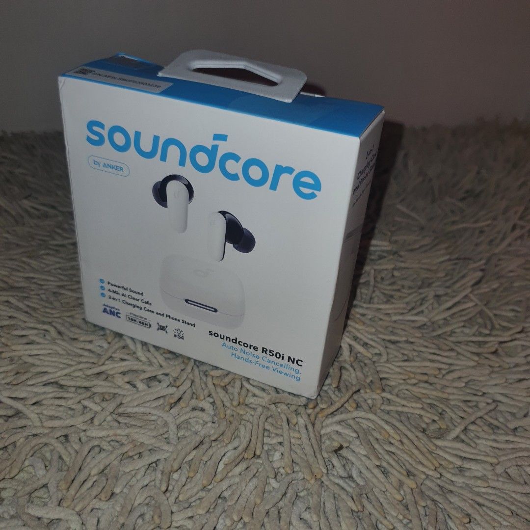 White Soundcore R50i NC (Category: Earphones) located in Pasig City. Submitted by last_price_posted (Listing ID 1415874018, Image 3). Description: For sale only no trade or swap Brand new This is available while posted, No need to confirm price indicated is per unit, fix price, non negotiable already a bargain. No need to ask again. I typically do not respond on questions already answered to save time. Can be pick up asap at Pasig city Shipping i