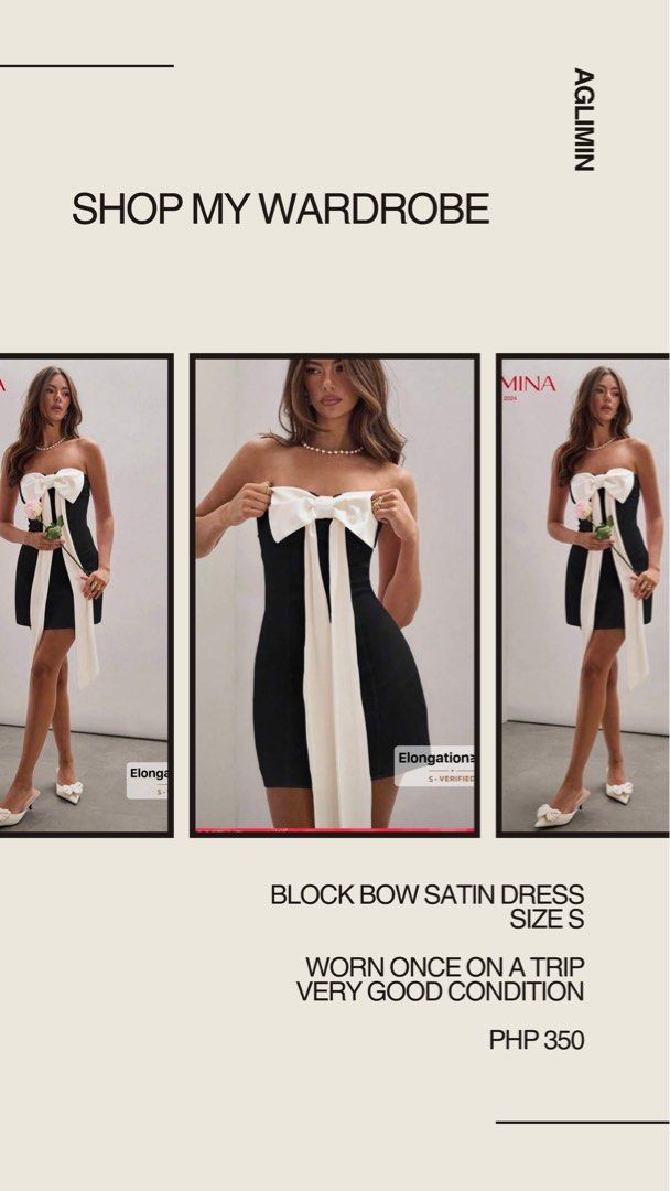 Block Bow Satin Dress - Size S (Category: Dresses) located in Mabalacat. Submitted by favewears (Listing ID 1416176773, Image 1). Description: - Satin dress with block bow detail - Size: S - Condition: Worn once, very good - Ideal for special occasions and nights out - Classic and flattering design.