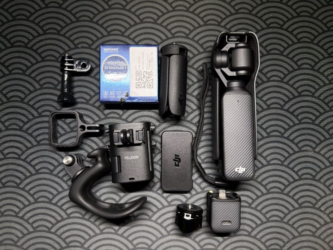 DJI Osmo Pocket 3 (Category: Cameras) located in Caloocan City. Submitted by ryanjmax (Listing ID 1416149313, Image 1). Description: DJI Osmo Pocket 3 Standard complete package (with receipt on meetup) Includes: DJI mini tripod, DJI ND filter set, Ulanzi min stand, Neewer VND filters, Telesin case, and mounting Bought last November 2025 for travel use this year but will have to switch to action camera. NO issue!!! RFS: prefers action camera for t