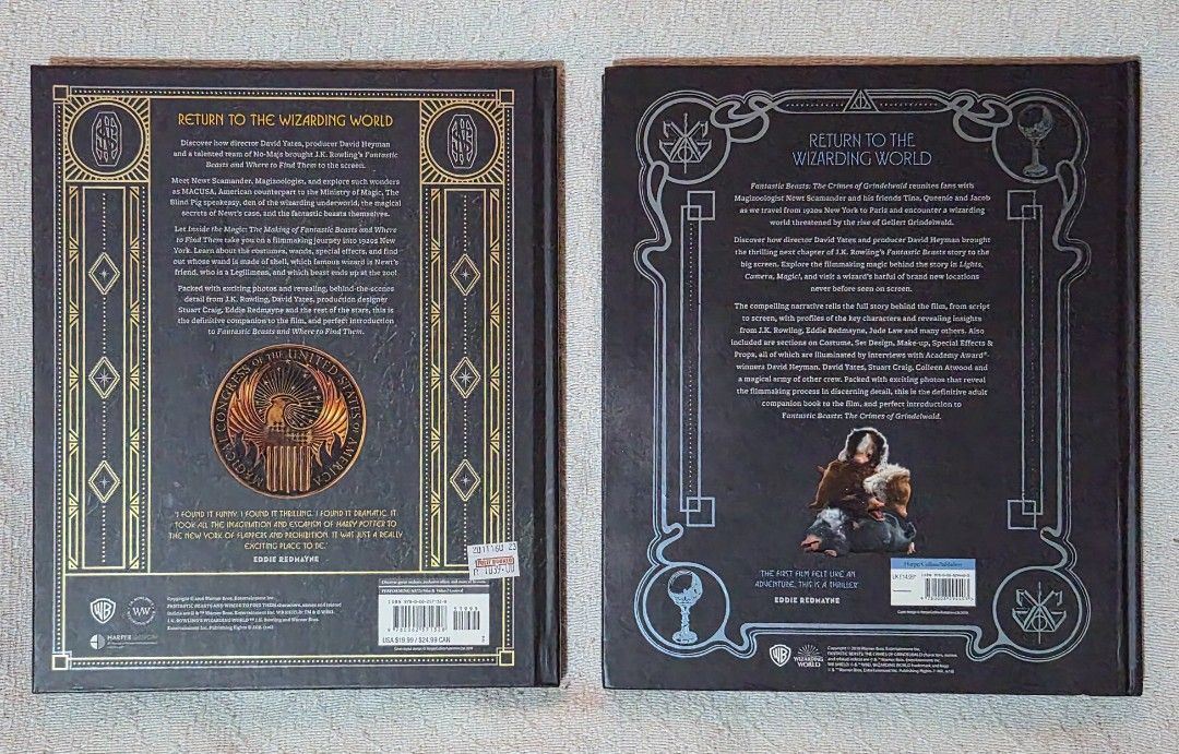 Fantastic Beasts Movie Books (Category: Storybooks) located in Pasay City. Submitted by tin2gg (Listing ID 1416019449, Image 2). Description: Selling these two Fantastic Beasts books from my personal library to make room for new HP merch. Both books are in very good condition and have no missing pages or damage. Price: P1850 set / P950 each Payment via BPI or GCash - No long holds - Priority first to pay - Crossposted Location: Pasay.