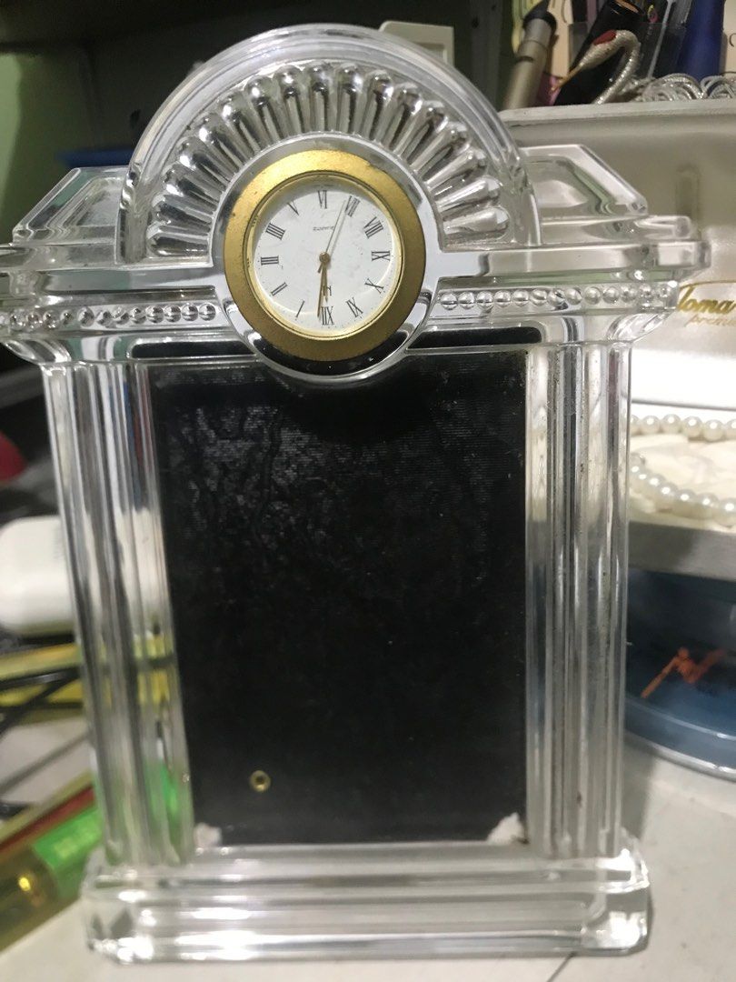 Hoya Japan Crystal Table Clock Photo Frame (Category: Clocks) located in Agoo. Submitted by retrotastic (Listing ID 1416078955, Image 1). Description: Like new condition clock not tested as is but looks new.