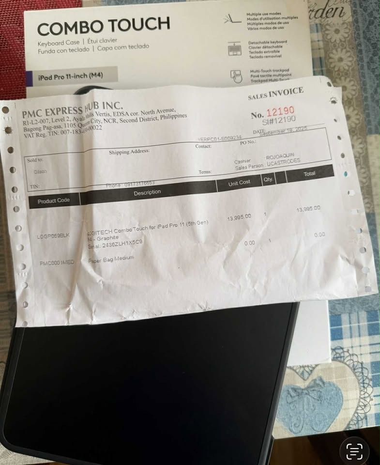 iPad Pro M4 11" Accessories for Sale (Category: Other Accessories) located in Quezon City. Submitted by gilsonvaleza (Listing ID 1416067245, Image 1). Description: Logitech Combo Touch (Magic Keyboard) Compatible with iPad Pro M4 11" Original Price: ₱13,995 → ₱7,000 Apple Pencil Pro Original Price: ₱7,500 → ₱5,000 .