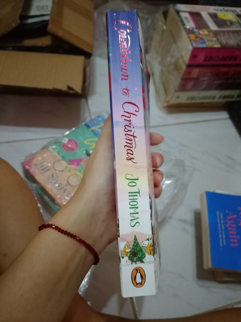 Jo Thomas Countdown to Christmas (Category: Storybooks) located in Marikina City. Submitted by preloved.byleslie (Listing ID 1416134074, Image 2). Description: - Christmas novel by Jo Thomas - Follows Chloe and her son Ruben - Features an advent calendar with surprises - Set in a snowy forest log cabin - Includes a community facing challenges - Ideal for a cozy winter read Hi! Good condition but with signs of usage. :) Need to release all books. 