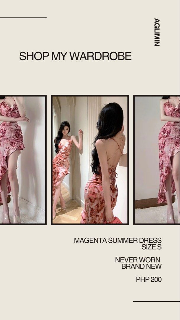 Magenta Summer Dress - Size S (Category: Dresses) located in Mabalacat. Submitted by favewears (Listing ID 1416176777, Image 1). Description: - Magenta summer dress - Spaghetti straps - High-low hemline - Size: S - Never worn.