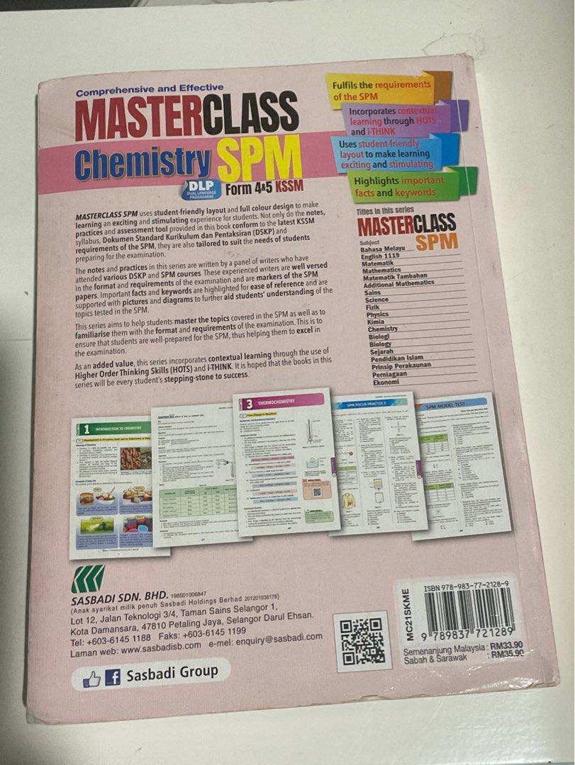 Masterclass SPM Chemistry Form 4 & 5 KSSM, Hobbies & Toys, Books ...