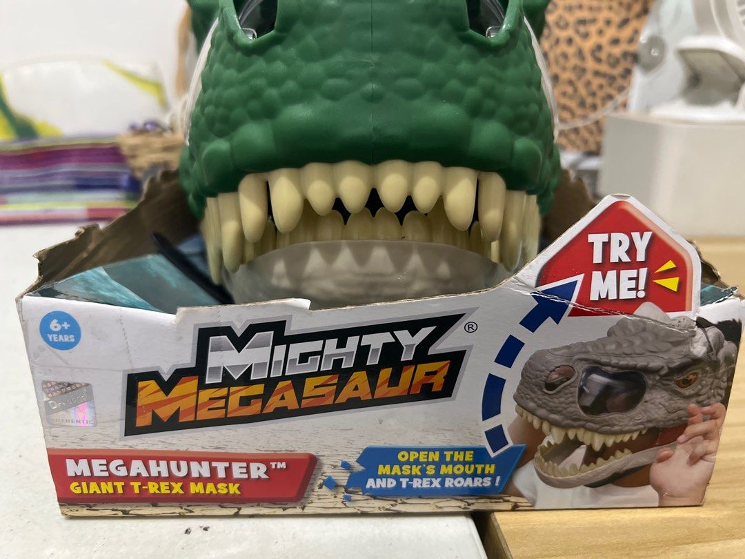Might Megasaur Dinosaur Mask (Category: Character Goods) located in Quezon City. Submitted by eem0908 (Listing ID 1416098818, Image 3). Description: Mighty Megasaur mask from Toys R Us for Php 500 only. Like new, with box. Used 1 day and discarded by my son the next day. We bought for Php 1,199. .