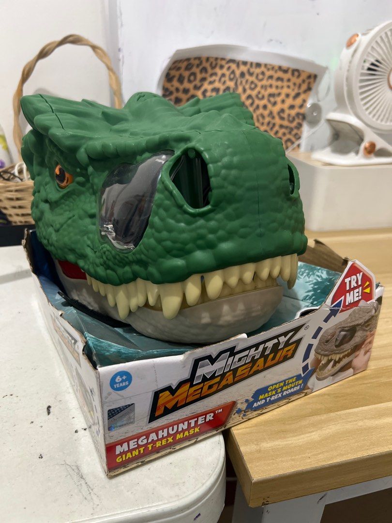 Might Megasaur Dinosaur Mask (Category: Character Goods) located in Quezon City. Submitted by eem0908 (Listing ID 1416098818, Image 2). Description: Mighty Megasaur mask from Toys R Us for Php 500 only. Like new, with box. Used 1 day and discarded by my son the next day. We bought for Php 1,199. .