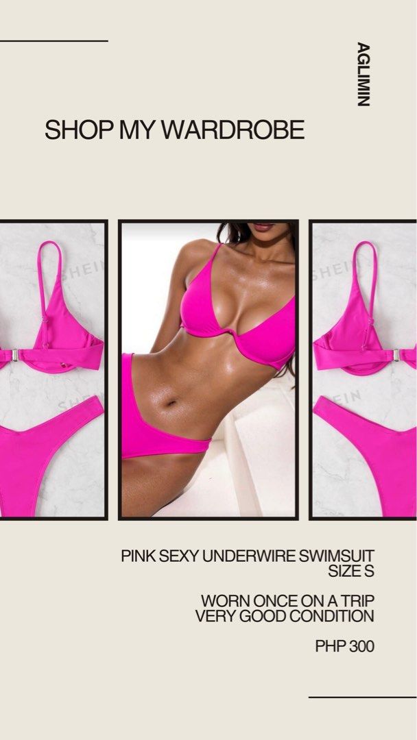 Pink Sexy Underwire Swimsuit - Size S (Category: Bikinis & Swimsuits) located in Mabalacat. Submitted by favewears (Listing ID 1416176779, Image 1). Description: - Pink, sexy underwire swimsuit - Size: S - Condition: Very good (worn once) - Vibrant pink color - Ideal for beach getaways!.