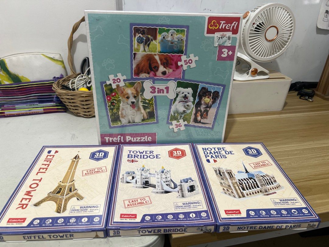 Puzzle bundle (Category: Board Games & Puzzles) located in Quezon City. Submitted by eem0908 (Listing ID 1416104163, Image 1). Description: Puzzle toy bundle for sale. Excess puzzles from birthday party giveaways. Take all for Php 500 only. Total retail value is Php 1,100.