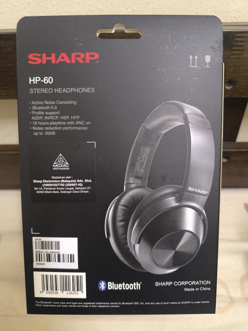 Sharp Headset Shock Sharp HP-60 Stereo Headphones Black, Audio, Headphones & Headsets on ...