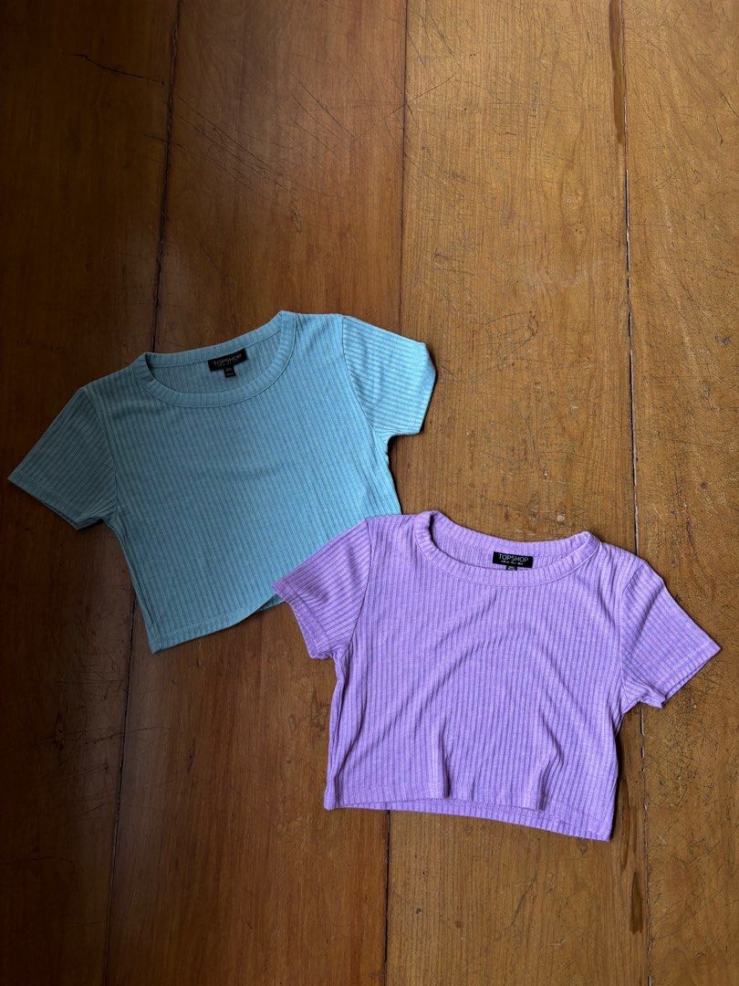 Topshop Ribbed Crop Top Bundle - Blue and Purple (Category: Shirts) located in Quezon City. Submitted by cooperoo2019 (Listing ID 1416086029, Image 1). Description: .