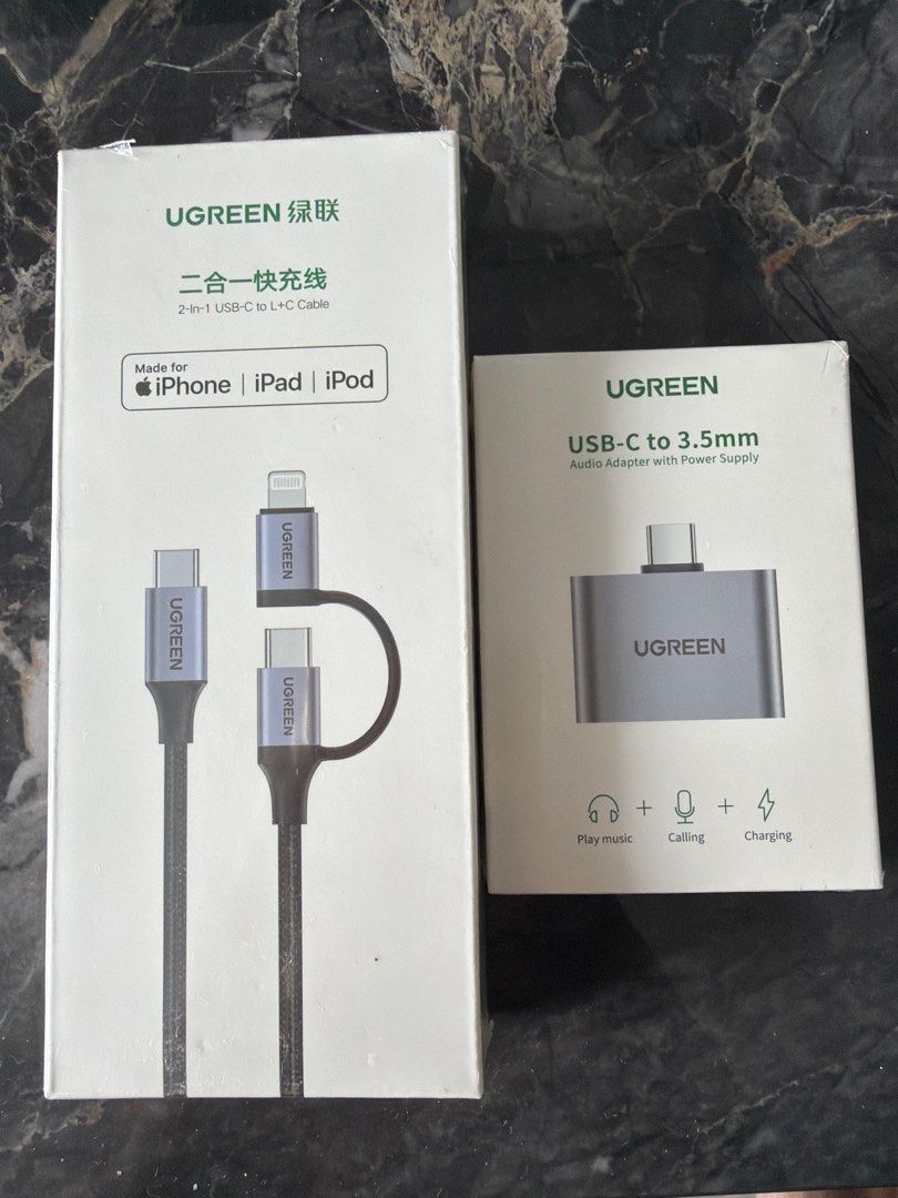 UGREEN USB-C to 3.5mm Audio Adapter & 2-in-1 Cable