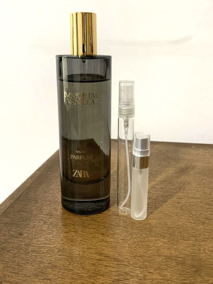 Zara Immortal Vanilla - EDP/Perfume Decant (Category: Fragrance & Deodorants) located in Quezon City. Submitted by idlip (Listing ID 1416205419, Image 1). Description: These are decants! Not the entire bottle of perfume. :) Kindly provide time for this as the decant bottles might not be readily available. Authentic "Immortal Vanilla" EDP by Zara 2 ml - P30 5 ml - P75 (*Purchased in 2024 in-store. Last photo in set is from Fragrantica.) From Fragr