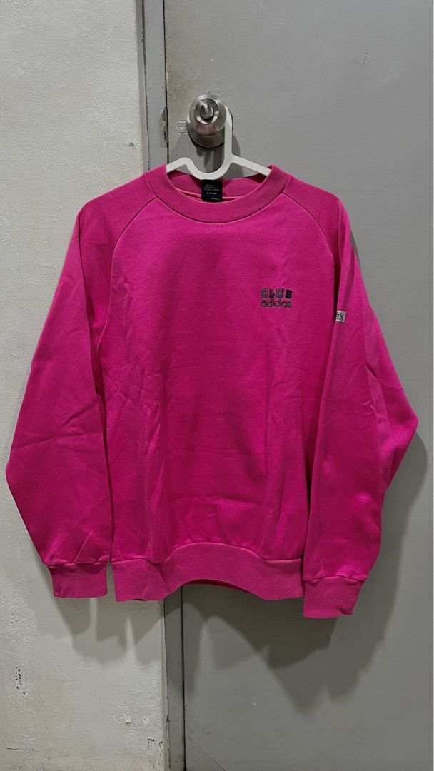 Adidas Club Sweatshirt (Category: Longsleeves) located in Taguig. Submitted by thriftieth (Listing ID 1416397445, Image 2). Description: - Vintage Adidas Club sweatshirt - Eye-catching pink color - Adidas logo on chest - Small logo on sleeve - Classic crew neck ✅ negotiable.