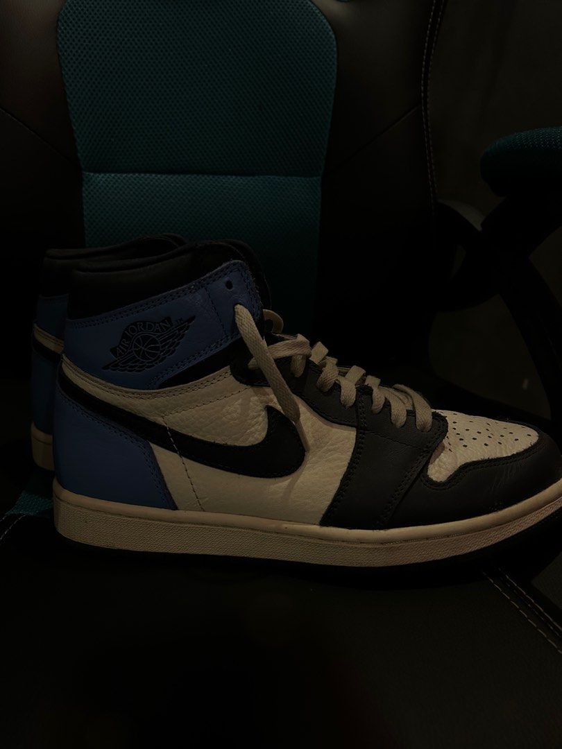 Air Jordan 1 High OG Obsidian (Category: Sneakers) located in San Jose del Monte. Submitted by niv2x (Listing ID 1416291898, Image 1). Description: EUR 44 US 10 - Air Jordan 1 High OG - Obsidian colorway (White, Black, Blue) - White laces - Needs cleaning.
