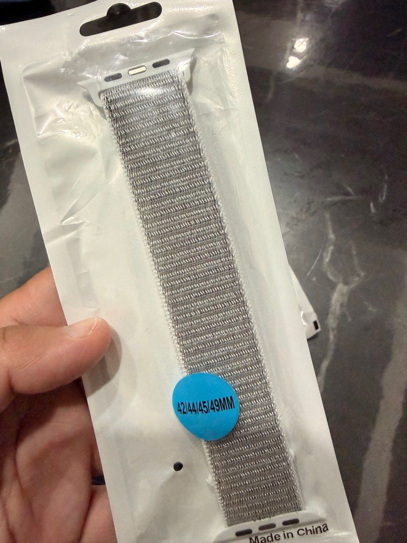 Apple Watch strap (Category: Wearables & Smart Watches) located in Imus. Submitted by honisp (Listing ID 1416345579, Image 1). Description: For Sale: Apple Watch Straps • Fits 42mm, 44mm, 45mm & 49mm • Brand New! Options: ▪️ Nylon Loop – Grey/White, and Black ▪️ Silicon Strap – Yellow .
