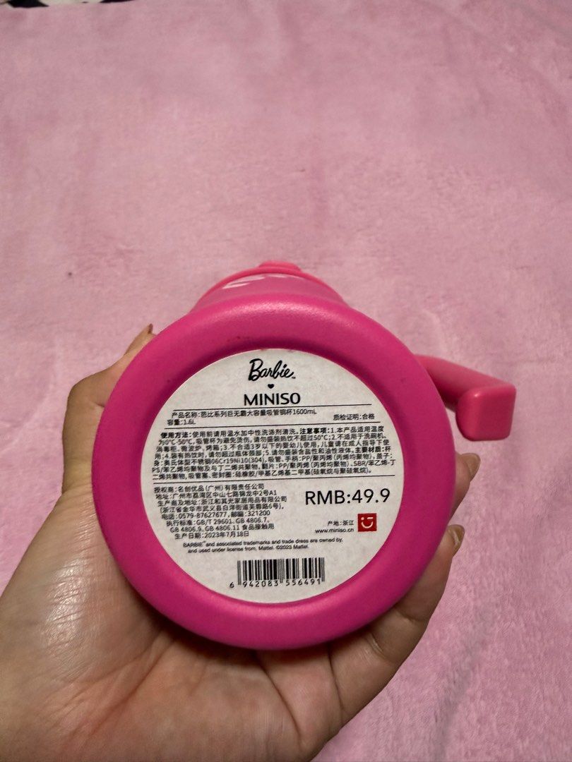Barbie Miniso Tumbler with Handle (Category: Water Bottles & Tumblers) located in Bulacan. Submitted by xxmeiji (Listing ID 1416352821, Image 3). Description: .