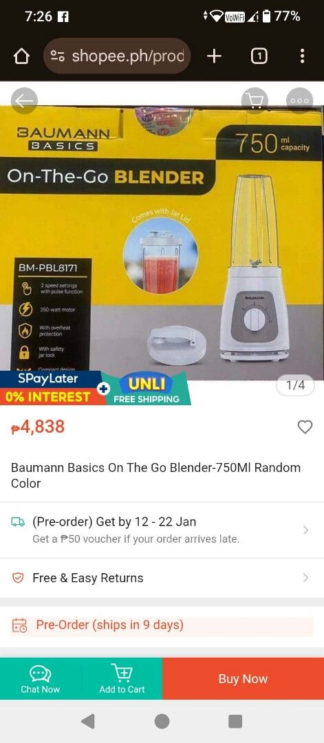 Bauman Basics On The Go Blender New (Category: Juicers, Blenders & Grinders) located in San Mateo. Submitted by edluxe (Listing ID 1416304343, Image 2). Description: new napanalunan lng s raffle.