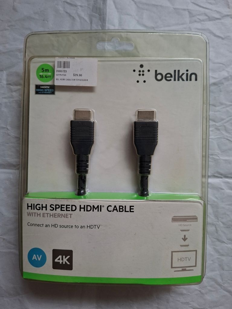 Belkin High Speed HDMI Cable with Ethernet (5m), Computers & Tech ...