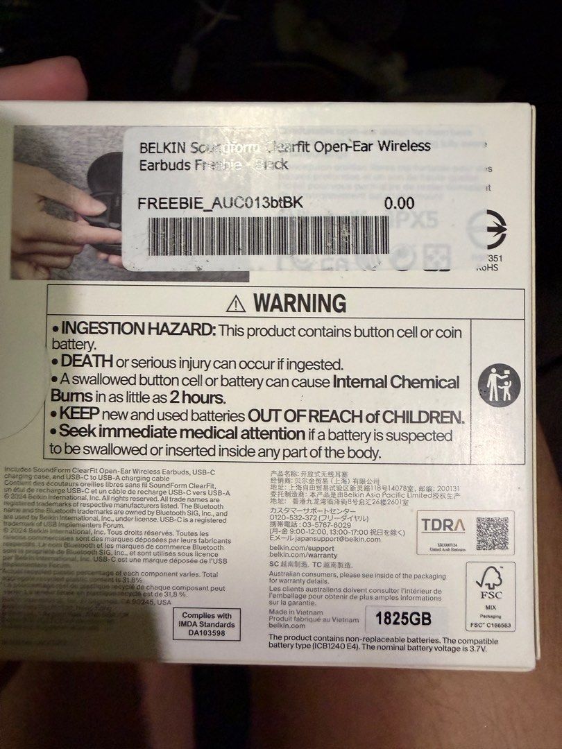 Belkin SoundForm ClearFit Open-Ear Wireless Earbuds (Category: Earphones) located in Manila. Submitted by mysticflower-73c4 (Listing ID 1416332235, Image 2). Description: SEALED AND ORIGINAL Belkin SoundForm ClearFit Open-Ear Wireless Earbuds selling it for half of the orig price :).