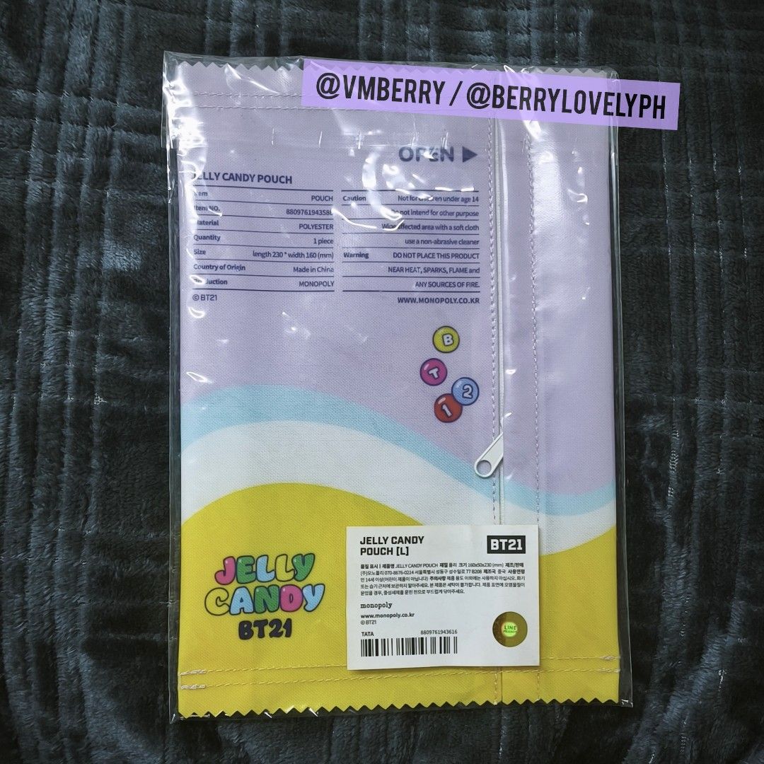 BT21 TATA Jelly Candy Pouch (Category: Purses & Pouches) located in Quezon City. Submitted by vmberry (Listing ID 1416402106, Image 2). Description: BT21 BABY TATA Jelly Candy Pouch - bought original from kr, never used - message me for any questions or for additional pics :) mop: gcash, maribank, bdo mod: sco, j&t, grab, lalamove.