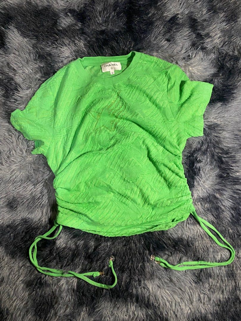 Chanel green short sleeved top (Category: Shirts) located in Taguig. Submitted by johnjerwin (Listing ID 1416245283, Image 1). Description: BRAND NAME: Chanel Condition: As New Condition Issue: No flaws Color Rate: 9.4/10 Complete Tags TAGUIG LOCATION 📍 599 Plus Shipping Fee 🛒 #PTPA.