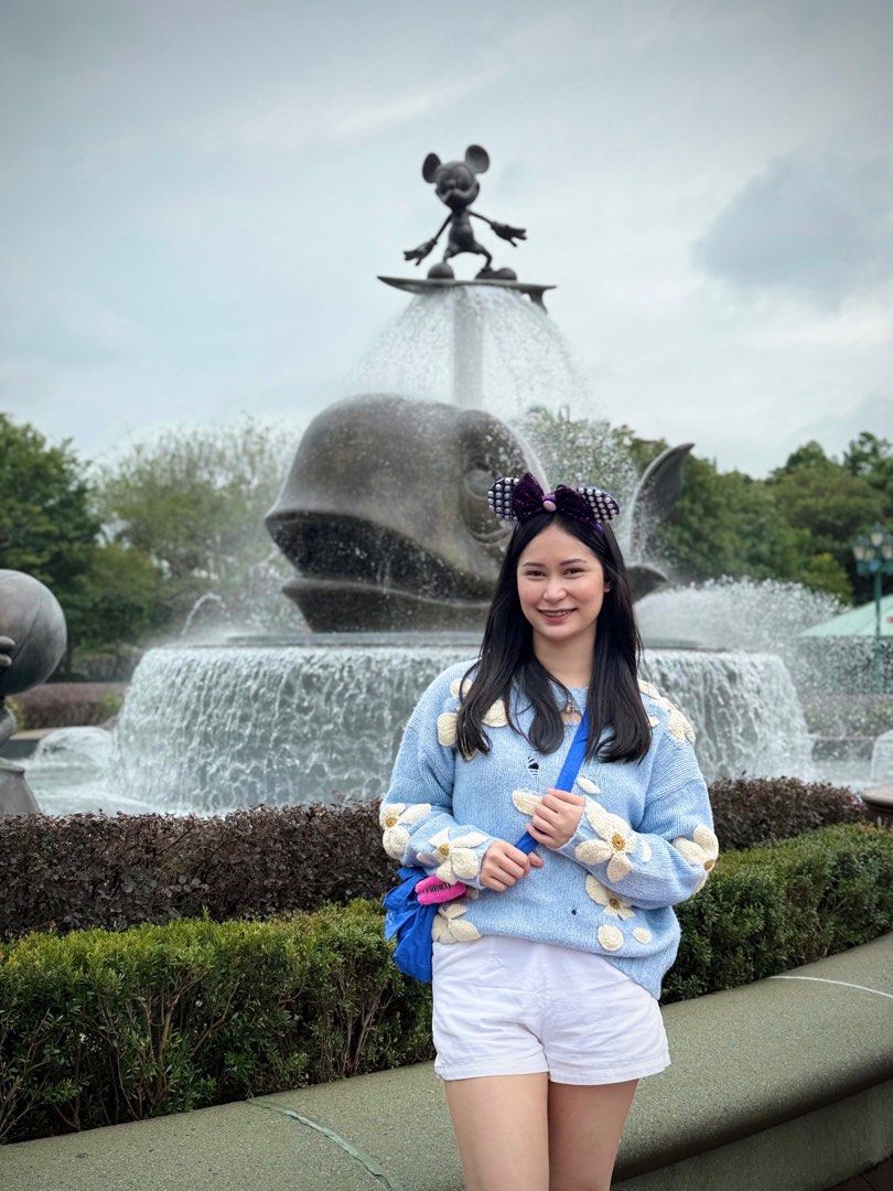 Crochet Floral Knitted Sweater (Category: Longsleeves) located in Tanauan. Submitted by kdcstro (Listing ID 1416373465, Image 1). Description: - Worn once during HK trip - Bought Php1,508 - Best fit S-M - Light blue sweater - Features a floral design - Long sleeves - Soft, comfortable material - Perfect for layering.