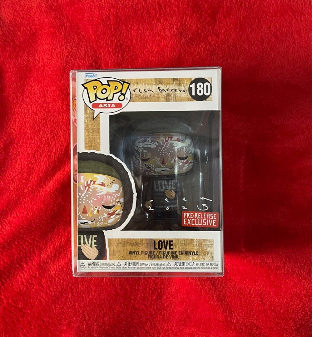 Funko Pop! Asia Reen Barrera Love #180 (Category: Designer & Blind Box Toys) located in Muntinlupa City. Submitted by gepdeg (Listing ID 1416367028, Image 1). Description: - Funko Pop! vinyl figure featuring Reen Barrera's "Love" design. - Asia Collection pre-release exclusive. - Figure number: 180 - In original packaging. - Collectible item. - - 9/10 - Pop protector included - signed by reen barrera .
