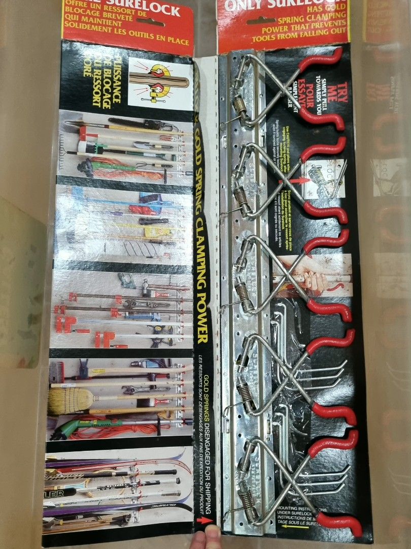 Hang All Deluxe Space Organizer (Category: Home Improvement Tools & Accessories) located in San Juan City. Submitted by loren69 (Listing ID 1416316387, Image 2). Description: Hang All Deluxe space organizer with Surelock spring action grippers and hooks. It features a two-in-one design for organizing tools and other items. Includes 5 Surelock spring action grippers and 6 hooks. It is designed to hold tools and other items securely. Easy to instal