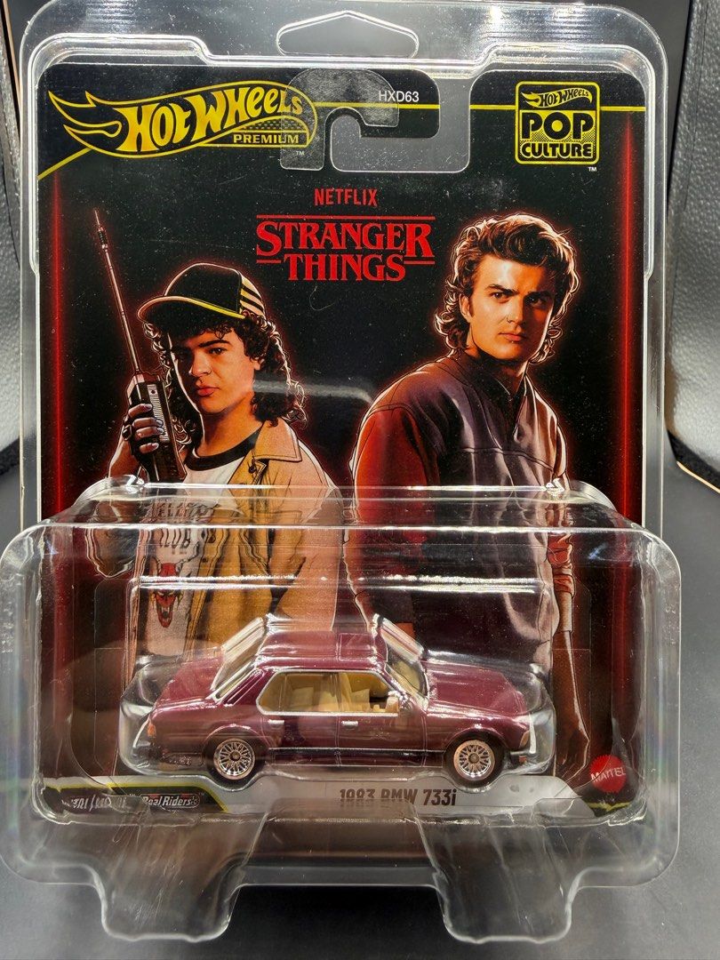 Hotwheels Premium Stranger things - 1983 bmw 733i with protector (Category: Vehicle & Diecast Models) located in Mandaluyong City. Submitted by karldfinds (Listing ID 1416239525, Image 1). Description: Hotwheels Premium Stranger things - 1983 bmw 733i with protector Location: Mandaluyong Shipping c/o buyer Meet ups: Shangrila Mall (by schedule) MOP: Gcash, Maya, BPI.
