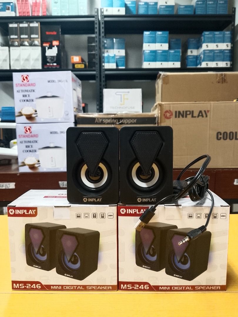 Inplay MS246 RGB Mini Desktop Speaker (Category: Soundbars, Speakers & Amplifiers) located in Pasig City. Submitted by technofuseofficial (Listing ID 1416303484, Image 1). Description: Inplay MS246 RGB Mini Desktop Speaker Brand New and Original Items Store Location: 4F Unit 402, 604 Shaw Boulevard, Barangay Kapitolyo, Pasig City Same Day Delivery: - Lalamove delivery within Metro Manila - For walk-ins: Always PM first for item availability - We 