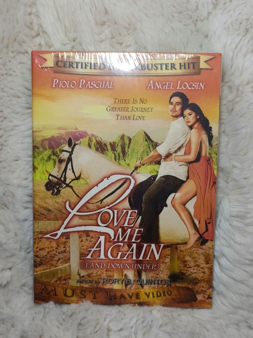 Love Me Again DVD (Category: CDs & DVDs) located in Quezon City. Submitted by kevinfuentes0219 (Listing ID 1416415342, Image 1). Description: Original DVD of the movie "Love Me Again" starring Piolo Pascual and Angel Locsin. It is a certified blockbuster hit. The DVD is still sealed in its original packaging. It includes the movie and is in color. The aspect ratio is 4:3 and the running time is 118 minutes..