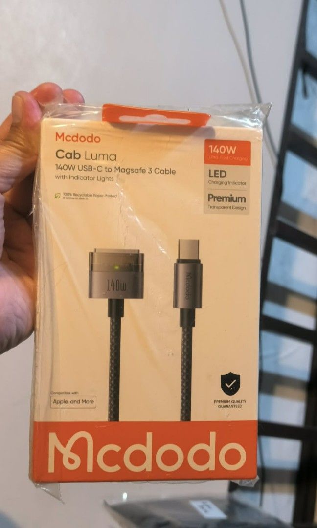 Mcdodo Magsafe 140W Cord Cable bnew (Category: Chargers & Cables) located in Cavite. Submitted by cappfinds86177 (Listing ID 1416409017, Image 1). Description: bnew pickup or cod lalamove shipping gebtri cavite.