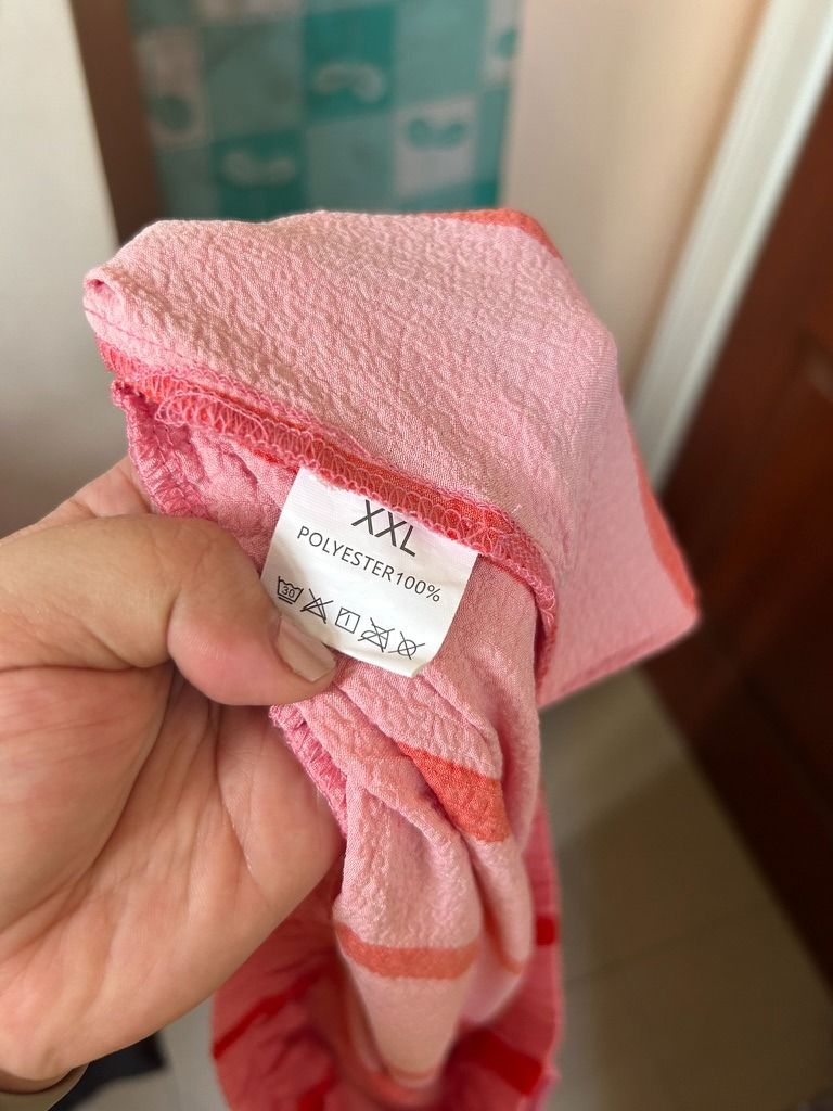 Pink and Red Striped Pants(Plus-size) (Category: Other Bottoms) located in Davao. Submitted by fadgarcia (Listing ID 1416426669, Image 3). Description: - Pink and red striped pants - Size: XXL - Material: 100% polyester - Loose fit - Perfect for casual wear never worn, just fit. RFS: too big for me. PS. Buy the pants and top for 599 php w/ free shipping..