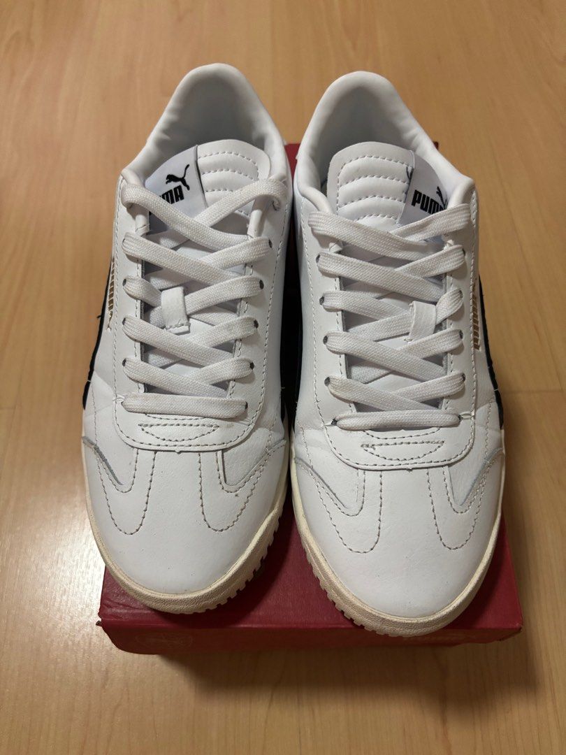 Puma Club 5v5 Sneakers (Category: Sneakers) located in Quezon City. Submitted by ianfab (Listing ID 1416283871, Image 2). Description: Selling my Puma Club 5v5 sneakers for women Brand: Puma Color: white and black Size: UK 5 / US 6 / 24cm (women) Price: ₱1,300 Condition: 9/10, guaranteed authentic, worn only a few times, bought from the orange app mall last Nov ‘25. Smaller sizes are now sold out. Complete with its original box. Only needs cleani