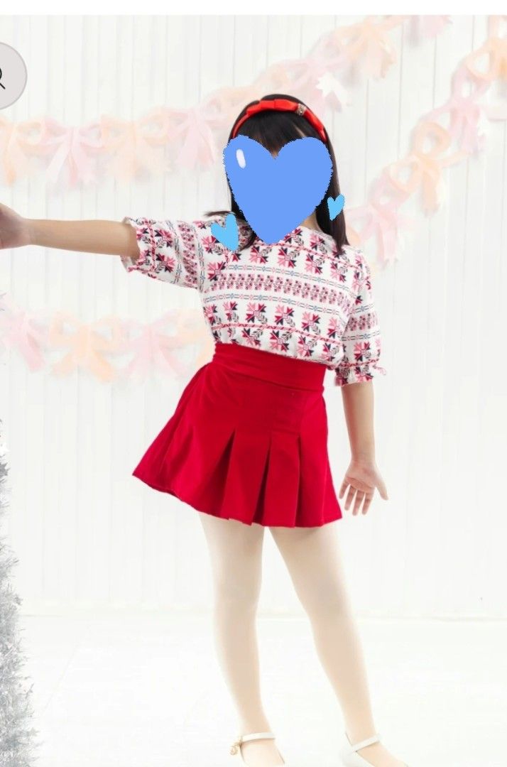 Rainbowstitches Red Skirt and Top Set (Category: Sets or Coordinates) located in Victoria. Submitted by reignf027 (Listing ID 1416398130, Image 1). Description: - Rainbowstitches set for children - Includes a red pleated skirt - Features a patterned top with short sleeves - Unique back design on the top - Perfect for special occasions or everyday wear -Size 7 -used once pinang christmas party lang -super comfy -100% Cotton .