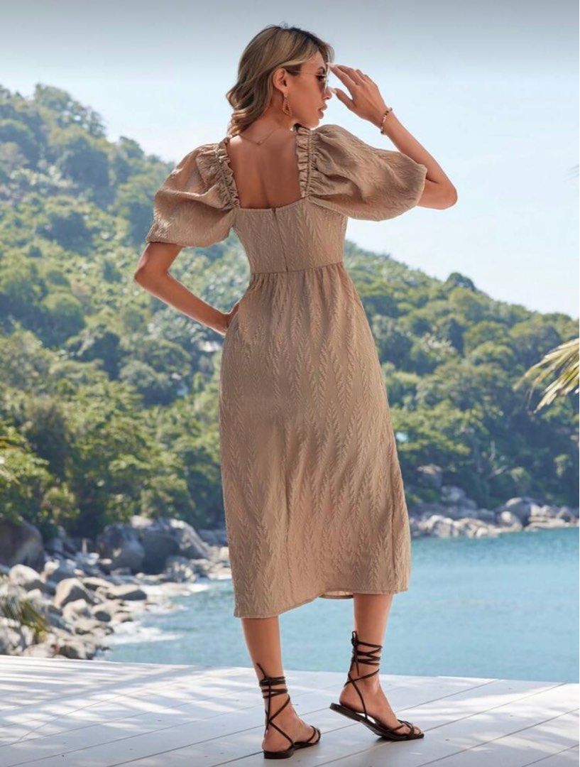 SHEIN | Lantern Sleeve Dress (Large) (Category: Dresses) located in Manila. Submitted by shopmore21 (Listing ID 1416373550, Image 3). Description: SHEIN | Lantern Sleeve Dress (Large) Like new - used once Measurement on last slide.