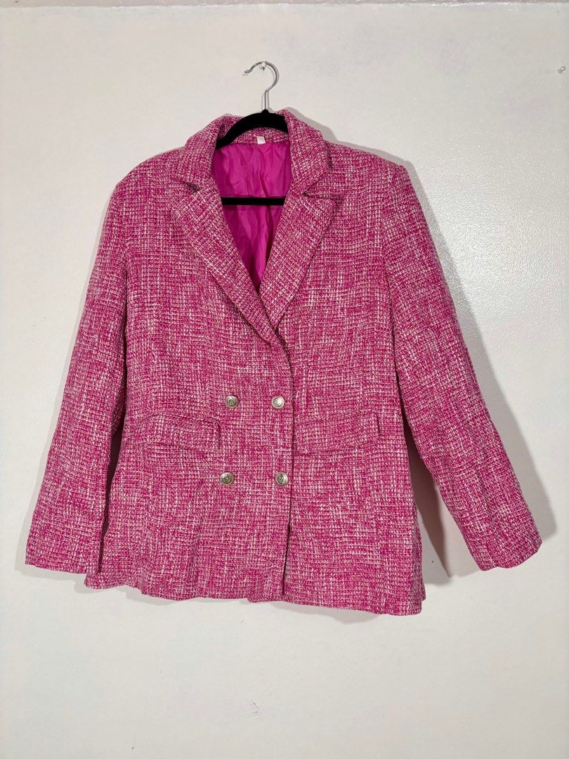 SHEIN | Tweed Blazer Set (Large) (Category: Sets or Coordinates) located in Manila. Submitted by shopmore21 (Listing ID 1416372374, Image 3). Description: SHEIN | Tweed Blazer Set (Large) Blazer and shorts only Like New - Used once Measurement on last pic.
