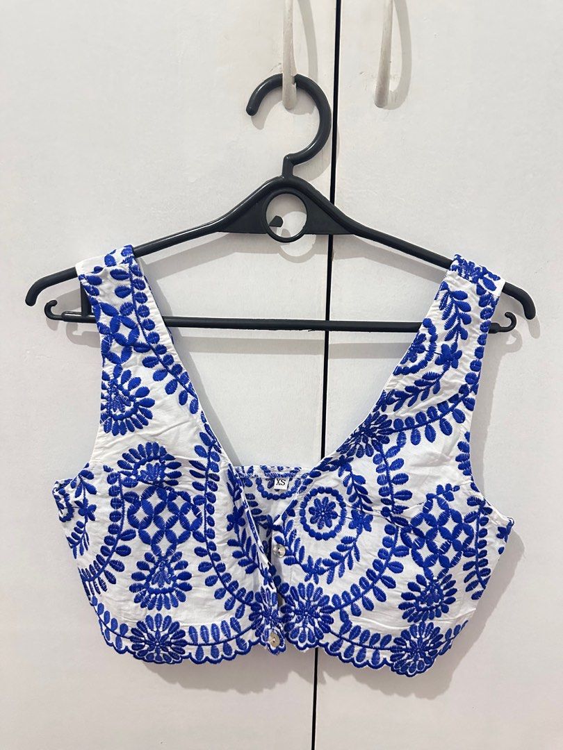 SHEIN Embroidered Crop Top XS (Category: Others Tops) located in Quezon City. Submitted by mary.declutters (Listing ID 1416283918, Image 1). Description: Never been used .
