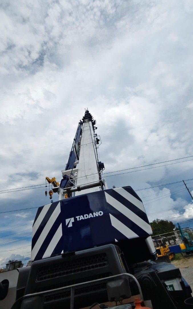 Tadano 50ton rough terrain crane (Category: Construction Tools & Equipment) located in Makati City. Submitted by ztak13 (Listing ID 1416239680, Image 1). Description: 🚨Tadano Crane 50 tons🚨 Model: TR-500M-3 ✅50 ton capacity ✅Model Year: 1997 ✅Rough terrain crane ✅41.2m boom (6 section) ✅12.5m jib ✅Outrigger: X-type ✅ Original Japan surplus Contact no. 09175699818.